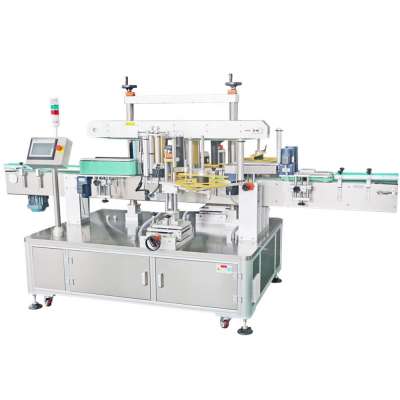 Automatic Gel Water Square or round Bottle both sides two sticker Labeling Machine